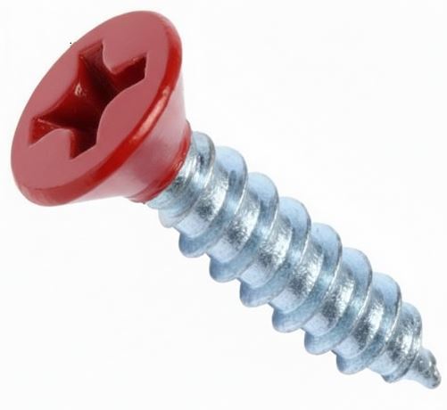 10A75SPF0Z/RED 10A X 3/4 PH FLAT SMS ZINC PT.RED